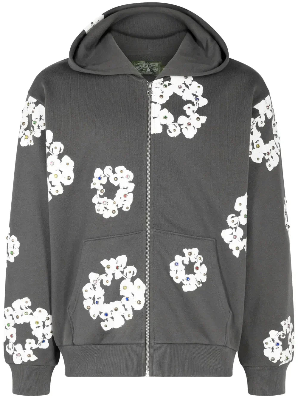 hoodie zippé Rhinestone Wreath