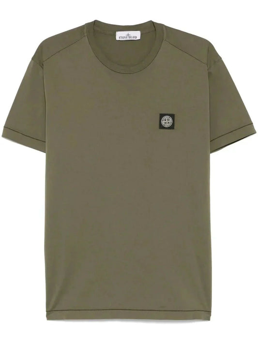 Stone Compass-patch cotton T-shirt