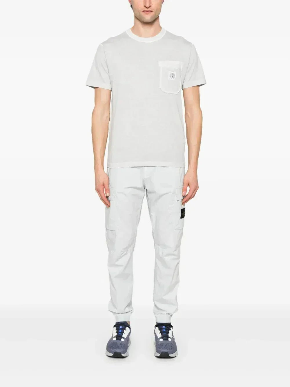 Stone tapered-leg cargo pants