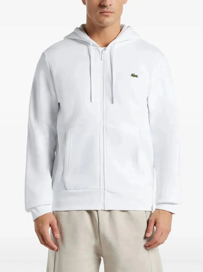 appliqué-logo zip-up hoodie