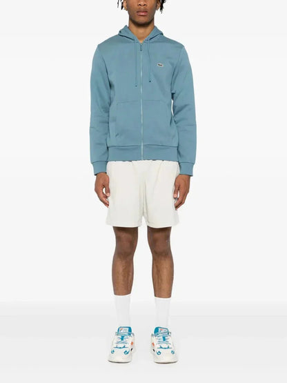 appliqué-logo zip-up hoodie