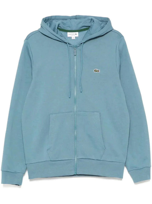 appliqué-logo zip-up hoodie