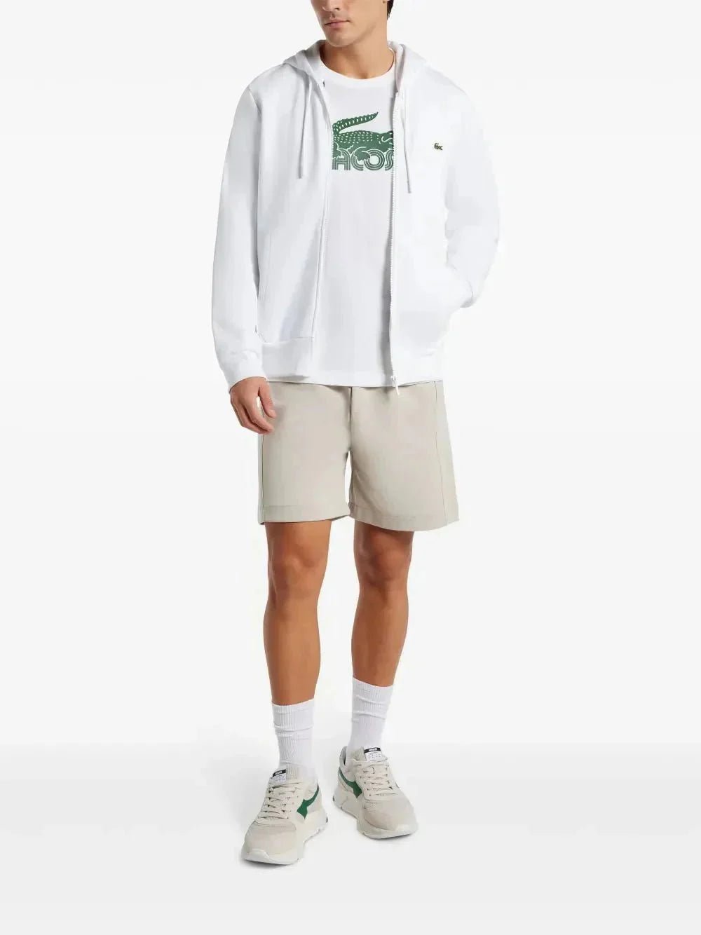appliqué-logo zip-up hoodie