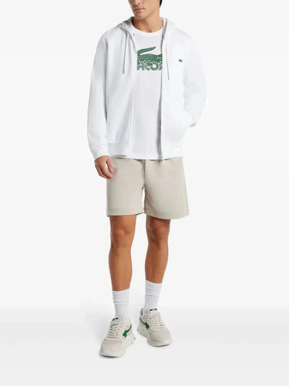 appliqué-logo zip-up hoodie
