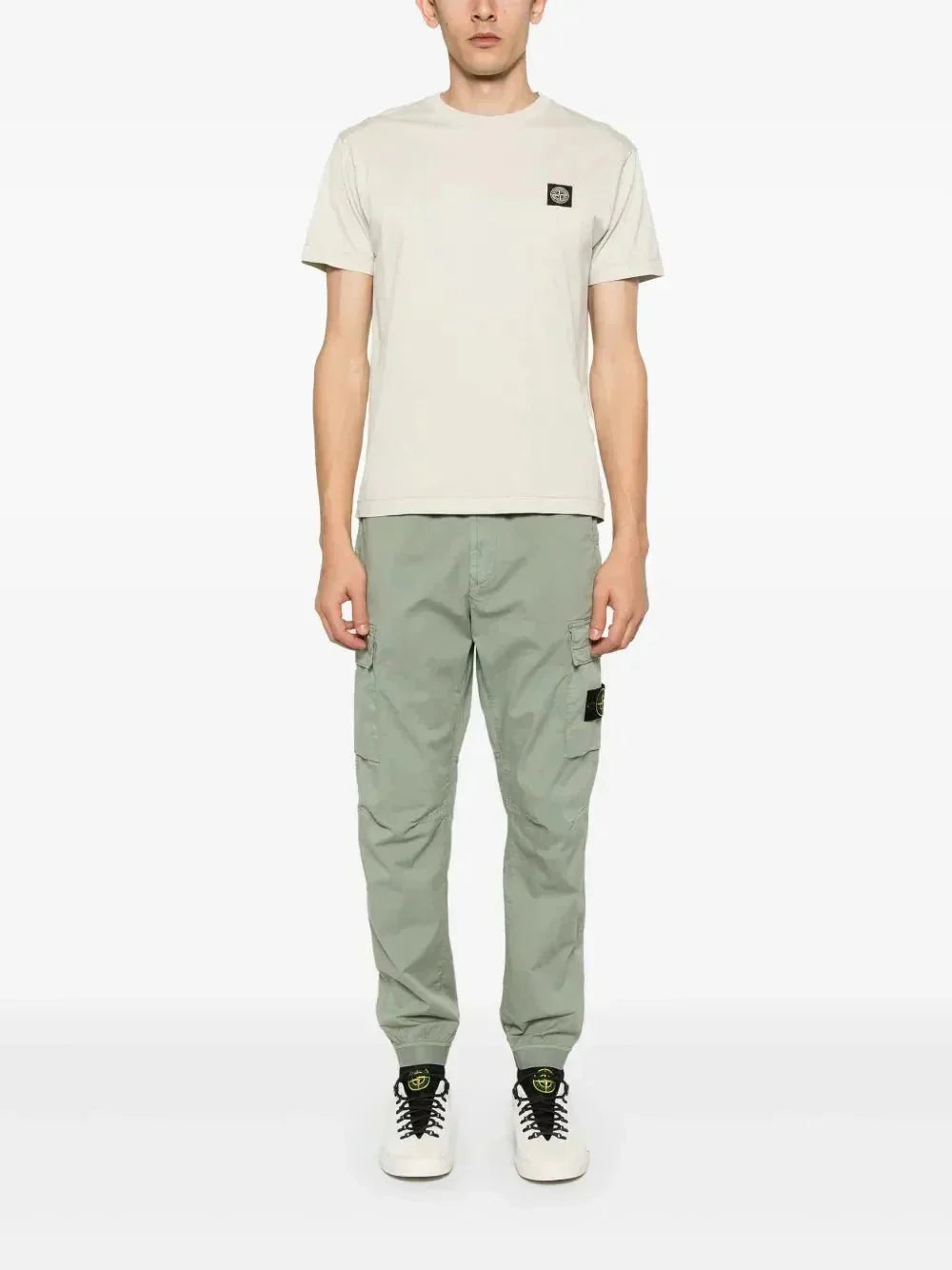 Stone Compass-patch cotton T-shirt