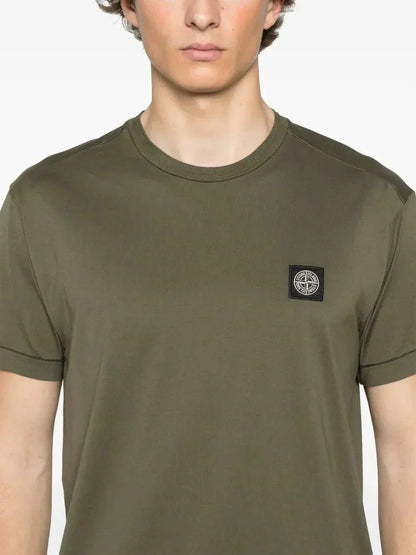 Stone Compass-patch cotton T-shirt