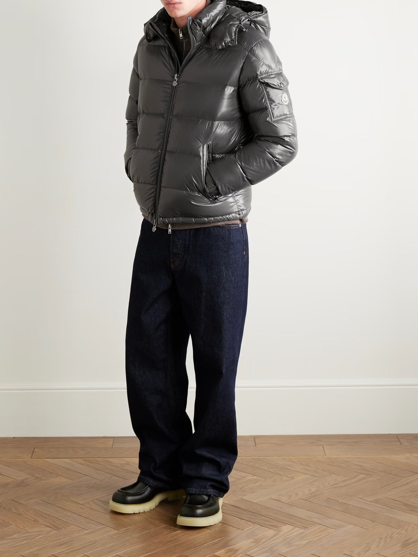 Maya Logo-Appliquéd Quilted Nylon Hooded Down Jacket