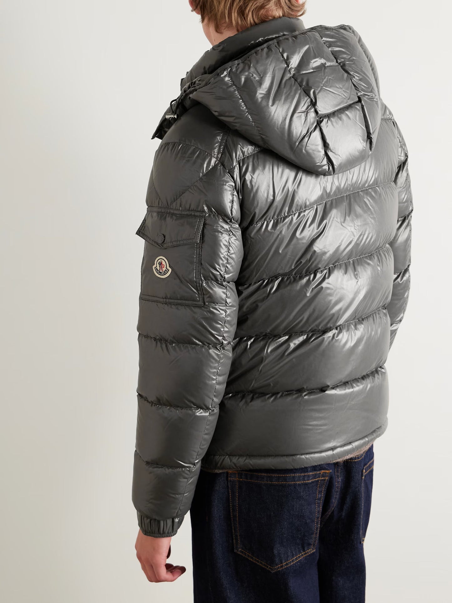 Maya Logo-Appliquéd Quilted Nylon Hooded Down Jacket